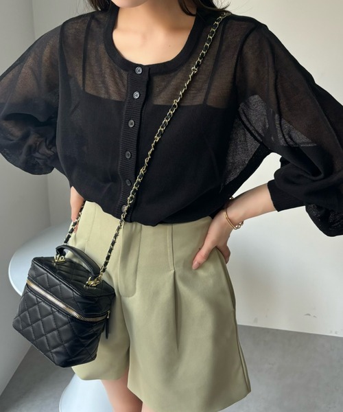 Ada.(エイダ)の「《冷房・紫外線・日焼け対策》大人カジュアル! シアー風 ニットカーディガン(カーディガン/ボレロ・レディース・ロイヤルブルー/ピンク/アイボリー/ブラック/グレイッシュベージュ/ライトブルー/イエロー・FREE)」の20枚目の写真