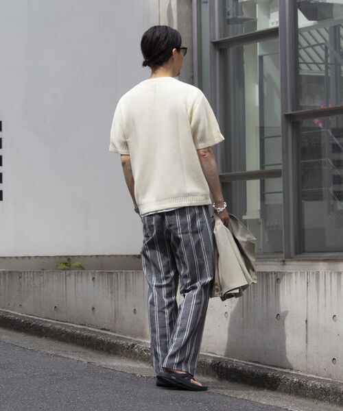 GLOSTER（グロスター）の「【GLOSTER/グロスター】ローゲージ ガンジーニットTシャツ メッシュニット サマーニット（Tシャツ/カットソー・メンズ・オリーブ/ブラック/ホワイト・L/M/S）」の14枚目の写真