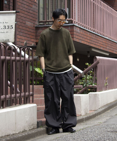 GLOSTER（グロスター）の「【GLOSTER/グロスター】ローゲージ ガンジーニットTシャツ メッシュニット サマーニット（Tシャツ/カットソー・メンズ・オリーブ/ブラック/ホワイト・L/M/S）」の10枚目の写真