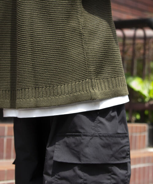 GLOSTER（グロスター）の「【GLOSTER/グロスター】ローゲージ ガンジーニットTシャツ メッシュニット サマーニット（Tシャツ/カットソー・メンズ・オリーブ/ブラック/ホワイト・L/M/S）」の17枚目の写真