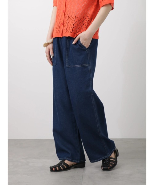 Lugnoncure（ルノンキュール）の「リラックスデニムパンツ（デニムパンツ・レディース・ブルー/オフホワイト/ネイビー・ﾌﾘ-）」の2枚目の写真