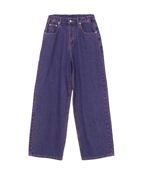 Figments（フィグメンツ）の「オーバーダイカラーバギーデニムパンツ（デニムパンツ・レディース・パープル・SMALL/MEDIUM/LARGE）」の7枚目の写真