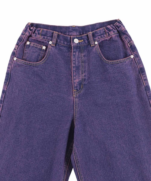 Figments（フィグメンツ）の「オーバーダイカラーバギーデニムパンツ（デニムパンツ・レディース・パープル・SMALL/MEDIUM/LARGE）」の5枚目の写真
