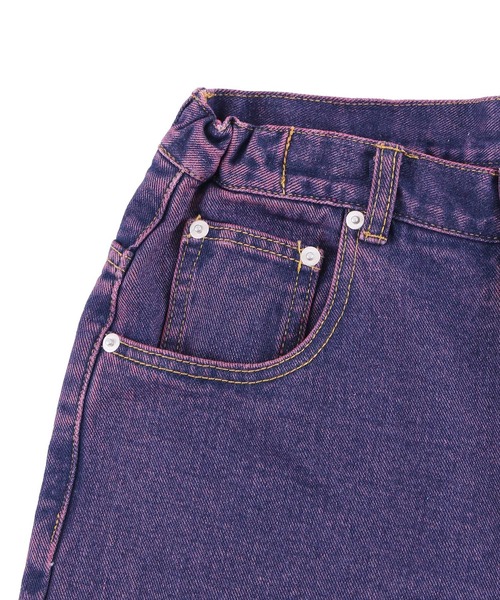 Figments（フィグメンツ）の「オーバーダイカラーバギーデニムパンツ（デニムパンツ・レディース・パープル・SMALL/MEDIUM/LARGE）」の4枚目の写真