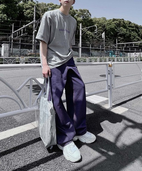 Figments（フィグメンツ）の「オーバーダイカラーバギーデニムパンツ（デニムパンツ・レディース・パープル・SMALL/MEDIUM/LARGE）」の12枚目の写真
