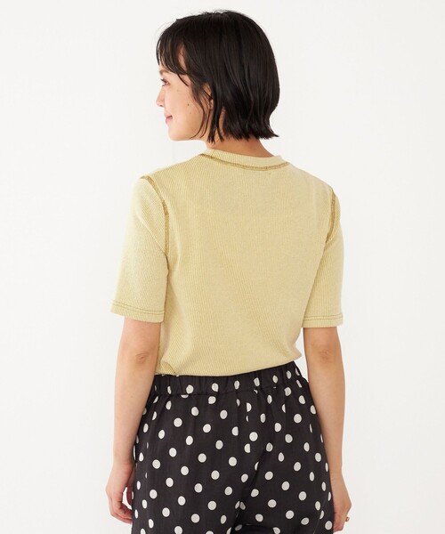 SHIPS Colors(シップス カラーズ)の「SHIPS Colors:〈洗濯機可能〉シアー テレコ ステッチ トップス(Tシャツ/カットソー・レディース・ライトブルー/オフホワイト/イエロー・ONE SIZE)」の22枚目の写真