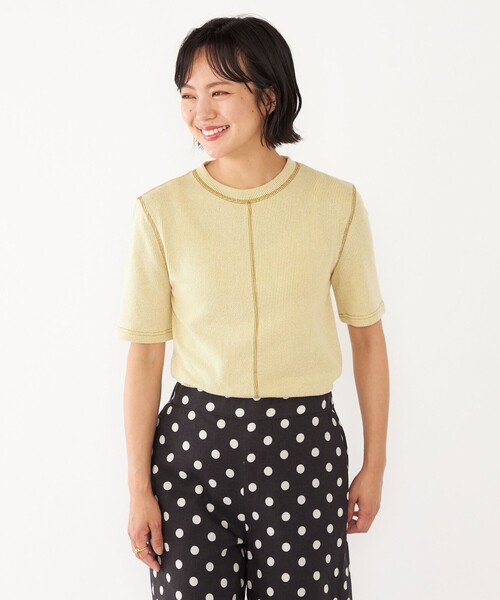 SHIPS Colors(シップス カラーズ)の「SHIPS Colors:〈洗濯機可能〉シアー テレコ ステッチ トップス(Tシャツ/カットソー・レディース・ライトブルー/オフホワイト/イエロー・ONE SIZE)」の21枚目の写真
