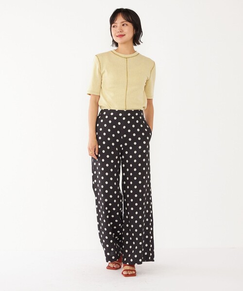 SHIPS Colors(シップス カラーズ)の「SHIPS Colors:〈洗濯機可能〉シアー テレコ ステッチ トップス(Tシャツ/カットソー・レディース・ライトブルー/オフホワイト/イエロー・ONE SIZE)」の20枚目の写真
