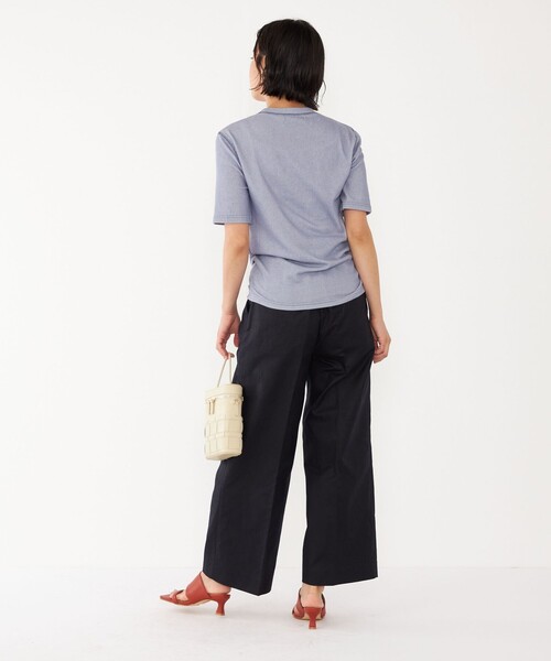 SHIPS Colors(シップス カラーズ)の「SHIPS Colors:〈洗濯機可能〉シアー テレコ ステッチ トップス(Tシャツ/カットソー・レディース・ライトブルー/オフホワイト/イエロー・ONE SIZE)」の5枚目の写真