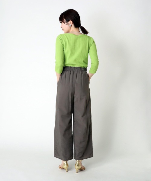 Jines（ジネス）の「テンセルナイロンタックワイドパンツ（その他パンツ・レディース・ネイビー/モカ/チャコールグレー/ベージュ/ブルー・36/38）」の8枚目の写真