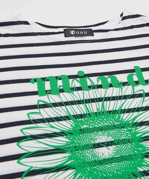 improves（インプローブス）の「【UAU】Mind Laught フラワープリント ボーダー 五分袖 Tシャツ（Tシャツ/カットソー・メンズ・ホワイト×ネイビー/ブラック×ホワイト・MEDIUM/LARGE）」の12枚目の写真