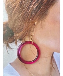 【agnit】カラーアクリルフープサッシーピアス(MA)