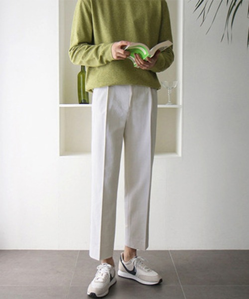 aimoha(アイモハ)の「スリムタイプセンタープレススラックス(スラックス・メンズ・ホワイト/ブラック・XX-LARGE/LARGE/MEDIUM/X-LARGE)」の1枚目の写真