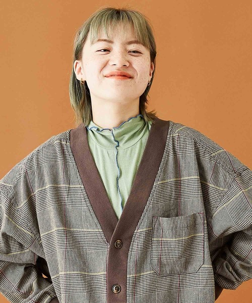 CUBE SUGAR（キューブシュガー）の「無地リブメロウハイネックインナー（Tシャツ/カットソー・レディース・グリーン/ヘザーチャコール/ピンク/ナチュラル・M）」の4枚目の写真