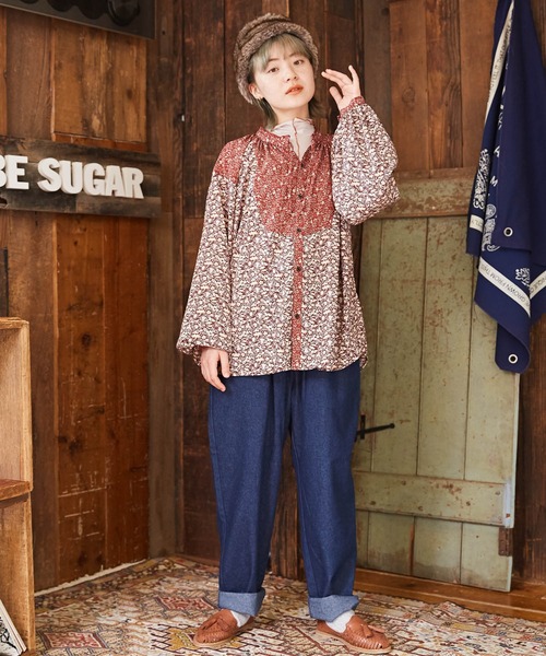 CUBE SUGAR（キューブシュガー）の「無地リブメロウハイネックインナー（Tシャツ/カットソー・レディース・グリーン/ヘザーチャコール/ピンク/ナチュラル・M）」の8枚目の写真