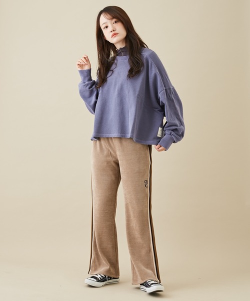 CUBE SUGAR（キューブシュガー）の「無地リブメロウハイネックインナー（Tシャツ/カットソー・レディース・グリーン/ヘザーチャコール/ピンク/ナチュラル・M）」の15枚目の写真