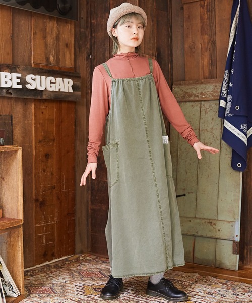 CUBE SUGAR（キューブシュガー）の「無地リブメロウハイネックインナー（Tシャツ/カットソー・レディース・グリーン/ヘザーチャコール/ピンク/ナチュラル・M）」の20枚目の写真