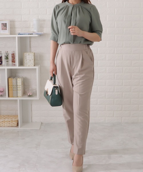 Lace Ladies(レースレディース)の「2WAYネック半袖タックブラウス(シャツ/ブラウス・レディース・グレー/ブラック/ネイビー/ミント/ホワイト・S/FREE)」の19枚目の写真