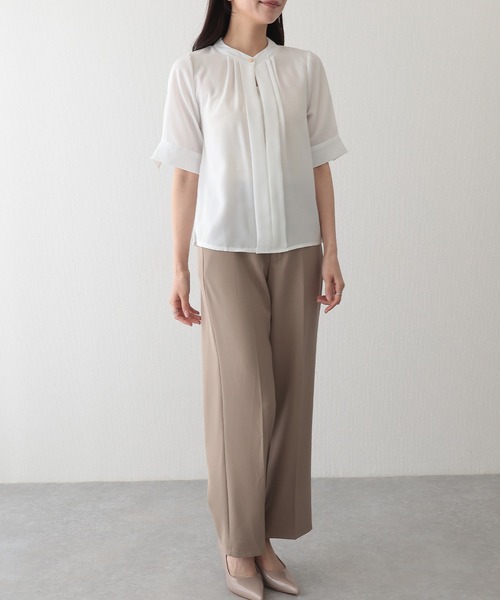 Lace Ladies(レースレディース)の「2WAYネック半袖タックブラウス(シャツ/ブラウス・レディース・グレー/ブラック/ネイビー/ミント/ホワイト・S/FREE)」の11枚目の写真