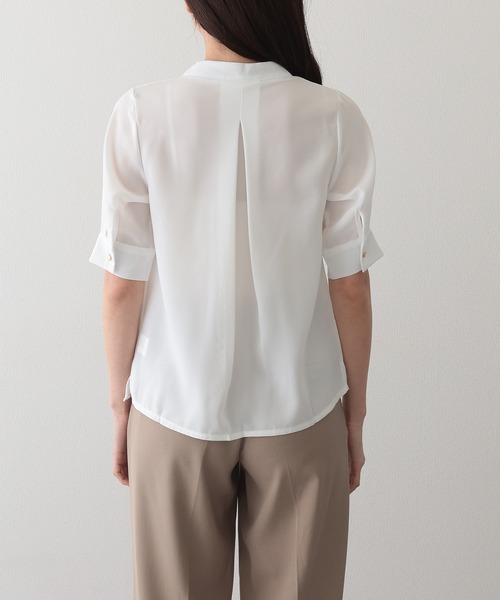 Lace Ladies(レースレディース)の「2WAYネック半袖タックブラウス(シャツ/ブラウス・レディース・グレー/ブラック/ネイビー/ミント/ホワイト・S/FREE)」の12枚目の写真