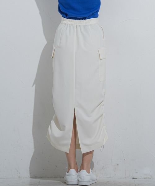 VICKY（ビッキー）の「【今季注目！】シャーリングカーゴストレッチスカート《洗濯機で洗える》（スカート・レディース・ホワイト/カーキ/ブラック・M）」の17枚目の写真