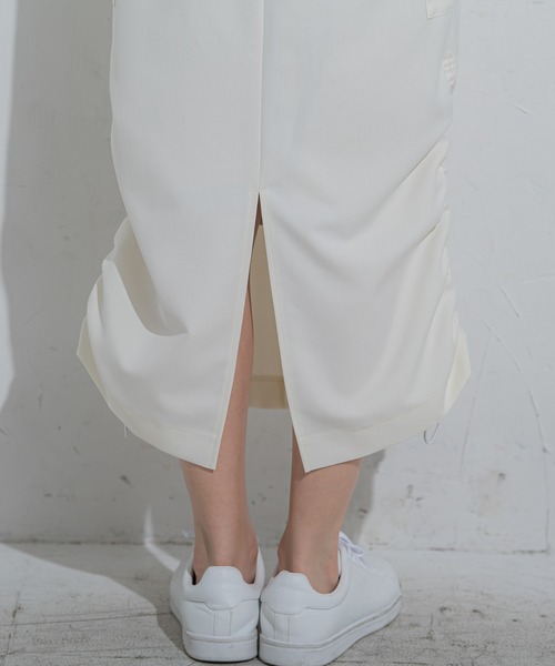 VICKY（ビッキー）の「【今季注目！】シャーリングカーゴストレッチスカート《洗濯機で洗える》（スカート・レディース・ホワイト/カーキ/ブラック・M）」の22枚目の写真