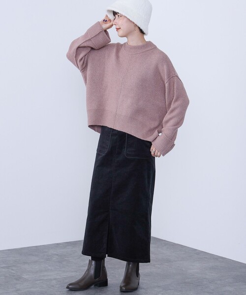 BEAMS HEART（ビームスハート）の「BEAMS HEART / アウトリンキング プルオーバー（ニット/セーター・レディース・ピンク/ライム/ベージュ/ブルー・FREE）」の5枚目の写真