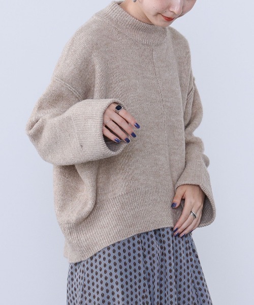 BEAMS HEART（ビームスハート）の「BEAMS HEART / アウトリンキング プルオーバー（ニット/セーター・レディース・ピンク/ライム/ベージュ/ブルー・FREE）」の17枚目の写真