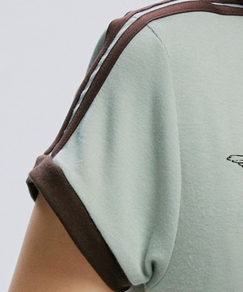 YOUTHKREW（ユースクルー）の「YOUTHKREW／ラインエンブレムT  2970888（Tシャツ/カットソー・レディース・ホワイト/ピンク/グリーン・FREE）」の18枚目の写真