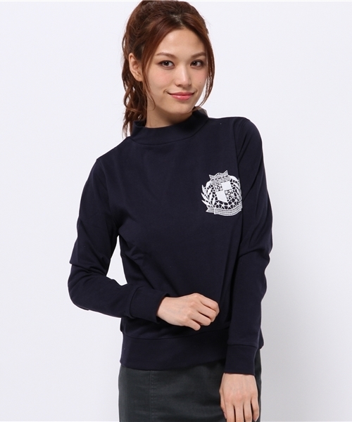 OUTLET(アウトレット)の「【CIAOPANIC TYPY】エンブレム刺繍ハイネックプルオーバー(Tシャツ/カットソー・レディース・グレー/オフホワイト/ネイビー・FREE)」の3枚目の写真