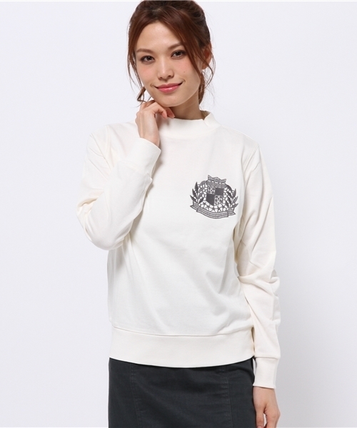 OUTLET(アウトレット)の「【CIAOPANIC TYPY】エンブレム刺繍ハイネックプルオーバー(Tシャツ/カットソー・レディース・グレー/オフホワイト/ネイビー・FREE)」の2枚目の写真