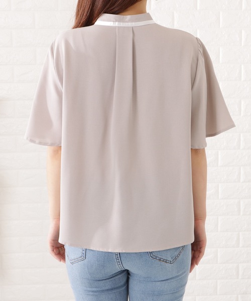Lace Ladies（レースレディース）の「タック入り半袖ボタンブラウス（シャツ/ブラウス・レディース・ブラック/ベージュ/ネイビー/グレー・S/FREE）」の20枚目の写真