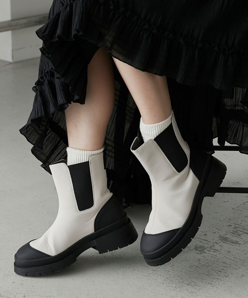 forksy.（フォルクシー）の「【forksy.】タンクソールサイドゴアブーツ（ブーツ・レディース・カーキ/ブラウン/ブラック/アイボリー・L/M/LL/S）」の22枚目の写真