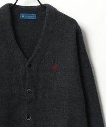 BEVERLY HILLS POLO CLUB/ビバリーヒルズポロクラブ オーバーサイズ モヘアライク ロゴ ワンポイント刺繍 無地 チェック ニットカーディガン