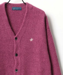 BEVERLY HILLS POLO CLUB（ビバリーヒルズポロクラブ）の「BEVERLY HILLS POLO CLUB/ビバリーヒルズポロクラブ オーバーサイズ モヘアライク ロゴ ワンポイント刺繍 無地 チェック ニットカーディガン（カーディガン/ボレロ・メンズ）」