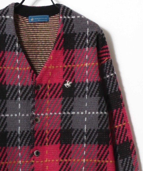 BEVERLY HILLS POLO CLUB（ビバリーヒルズポロクラブ）の「BEVERLY HILLS POLO CLUB/ビバリーヒルズポロクラブ オーバーサイズ モヘアライク ロゴ ワンポイント刺繍 無地 チェック ニットカーディガン（カーディガン/ボレロ・レディース・ブラック/サックスブルー/ブラウン系その他/イエロー系その他/グレー系その他/レッド/ベージュ/ミント/ラベンダー/ブルー系その他/ブラック系その他/オレンジ系その他/ブルー系その他2/ブルー系その他3/ピンク系その他/ベージュ系その他/パープル系その他/ピンク/グレー系その他2/グレー系その他3/グリーン系その他/グリーン系その他2/オレンジ/ブラック系その他2/ブルー系その他4/ブルー系その他5/グレー/ブラウン系その他2/ホワイト系その他/ブラウン系その他3/ライトグリーン/グレー系その他4/ピンク系その他2・M/L/LL）」の5枚目の写真