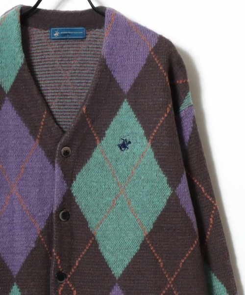 BEVERLY HILLS POLO CLUB（ビバリーヒルズポロクラブ）の「BEVERLY HILLS POLO CLUB/ビバリーヒルズポロクラブ オーバーサイズ モヘアライク ロゴ ワンポイント刺繍 無地 チェック ニットカーディガン（カーディガン/ボレロ・レディース・ブラック/サックスブルー/ブラウン系その他/イエロー系その他/グレー系その他/レッド/ベージュ/ミント/ラベンダー/ブルー系その他/ブラック系その他/オレンジ系その他/ブルー系その他2/ブルー系その他3/ピンク系その他/ベージュ系その他/パープル系その他/ピンク/グレー系その他2/グレー系その他3/グリーン系その他/グリーン系その他2/オレンジ/ブラック系その他2/ブルー系その他4/ブルー系その他5/グレー/ブラウン系その他2/ホワイト系その他/ブラウン系その他3/ライトグリーン/グレー系その他4/ピンク系その他2・M/L/LL）」の12枚目の写真