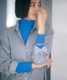 【暖かさ&着心地の良さで大ヒット】コットンカシミヤ タートルネックカットソー