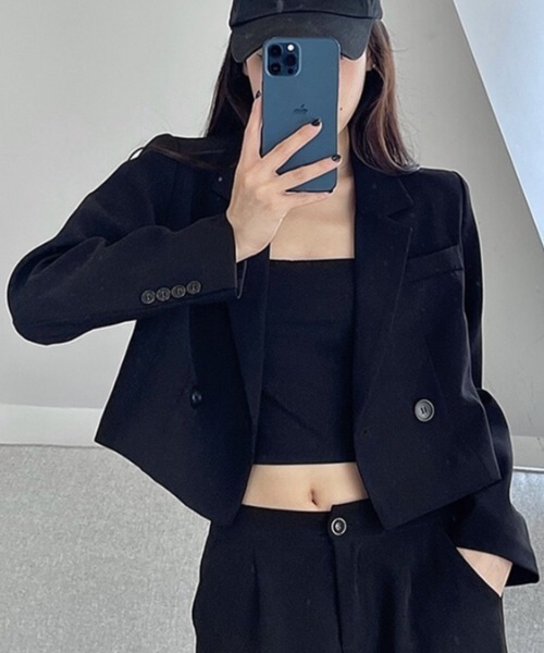 セール】クロップド丈テーラードジャケット（テーラードジャケット