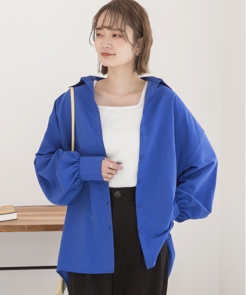 ad thie(アドティエ)の「オーバーサイズ ピーチスキンシャツ(シャツ/ブラウス・レディース・ナチュラル/ピンク/ブルー/ブラック/ダークブラウン/カーキ・MEDIUM/LARGE)」の19枚目の写真