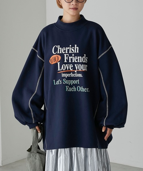 サカイ カラーブロックスウェット地プルオーバーワンピース 膝丈 長袖