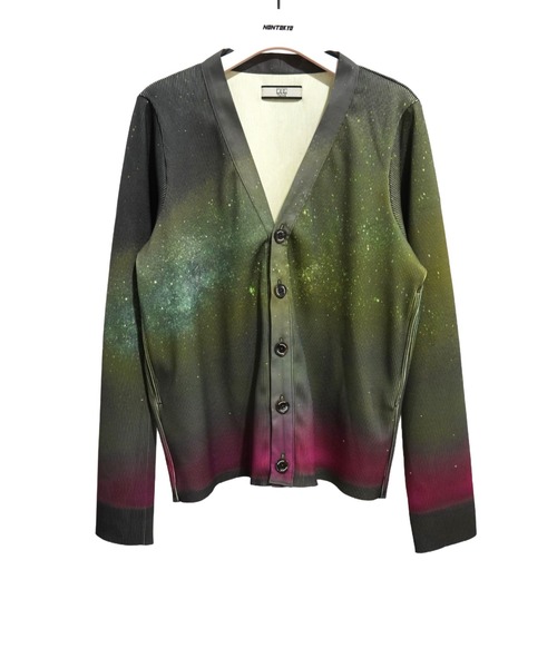 NON TOKYO/ノントーキョー/プリントリブカーディガン