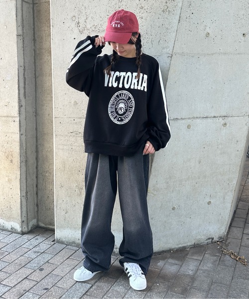 kutir（クティール）の「裏起毛ラインスウェットプルオーバー（スウェット・レディース・ブラック/オートミール/ネイビー・FREE）」の10枚目の写真