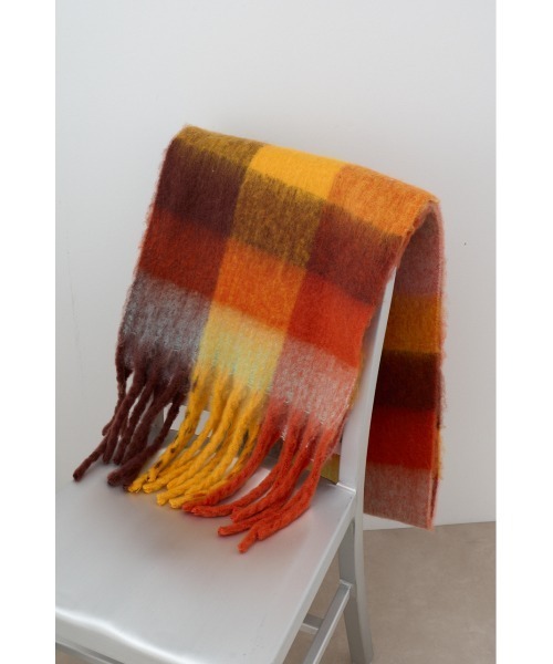 AZUL by moussy(アズールバイマウジー)の「フラッフィーストール(ストール/ショール・レディース・マルチ/ブルー/ブルー系その他/アイボリー・FREE)」の11枚目の写真