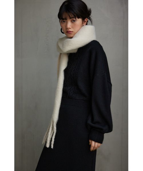 AZUL by moussy(アズールバイマウジー)の「フラッフィーストール(ストール/ショール・レディース・マルチ/ブルー/ブルー系その他/アイボリー・FREE)」の10枚目の写真