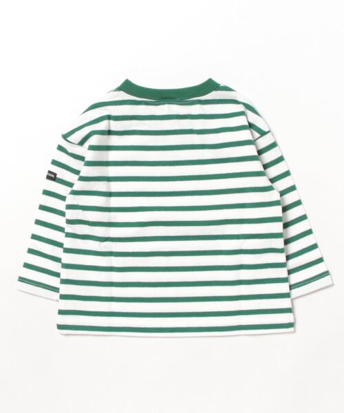 petit main（プティマイン）の「【& Re】厚天竺ボーダーＴ（Tシャツ/カットソー・キッズ・オフホワイト/ライトピンク/グリーン/オレンジ/ベージュ/ブラック・80ｃｍ/90cm/100cm/110cm/120cm/130cm）」の18枚目の写真