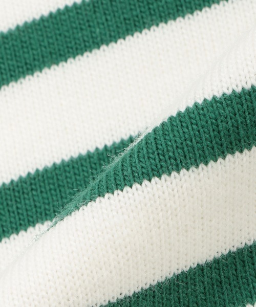 petit main（プティマイン）の「【& Re】厚天竺ボーダーＴ（Tシャツ/カットソー・キッズ・オフホワイト/ライトピンク/グリーン/オレンジ/ベージュ/ブラック・80ｃｍ/90cm/100cm/110cm/120cm/130cm）」の12枚目の写真