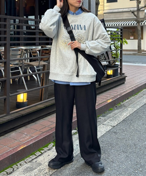 CPCM（シーピーシーエム）の「センハナ刺繍裏毛プルオーバー（スウェット・レディース・ネイビー/オフホワイト/チャコールグレー/グレー・FREE）」の16枚目の写真