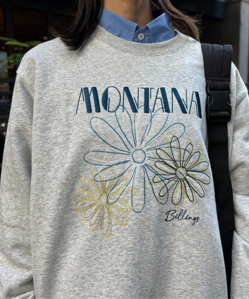 CPCM（シーピーシーエム）の「センハナ刺繍裏毛プルオーバー（スウェット・レディース・ネイビー/オフホワイト/チャコールグレー/グレー・FREE）」の17枚目の写真