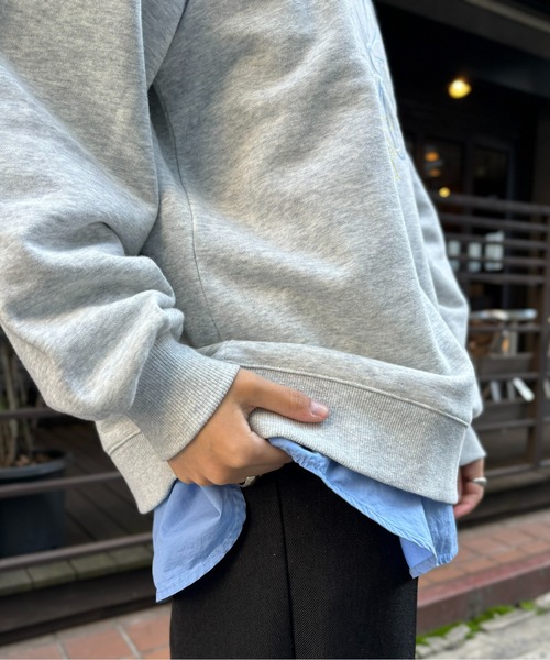 CPCM（シーピーシーエム）の「センハナ刺繍裏毛プルオーバー（スウェット・レディース・ネイビー/オフホワイト/チャコールグレー/グレー・FREE）」の18枚目の写真